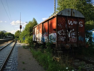 Wagon auf dem Abstellgleis