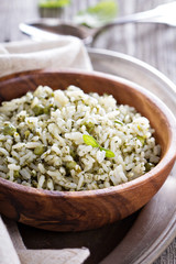 Green rice with herbs