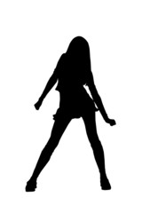 Dancing girl in black and white
