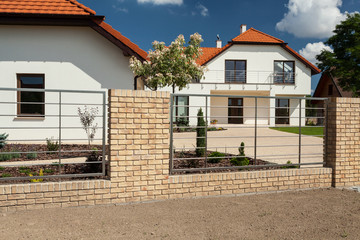 Beautiful house with modern fence