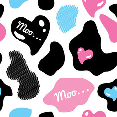 Cow background seamless vector illustration