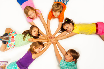 Kids lay in star shape