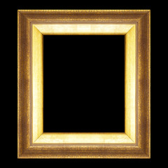 golden  frame isolated on black background