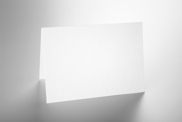 Blank folded card standing