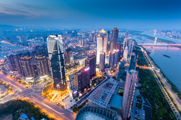 Fototapeta na wymiar Bird view at Shanghai China.