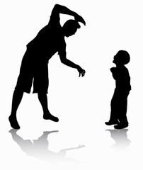 Daddy scares his son