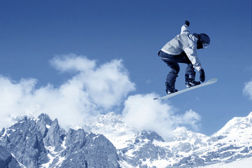 Naklejka na ściany i meble Snowboarding sport
