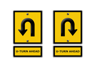 U-Turn Roadsign ,part of a series.
