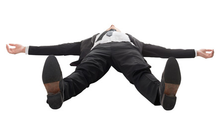 businessman lying on ground