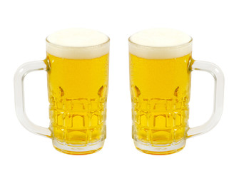 Beer foam glass isolated on white background