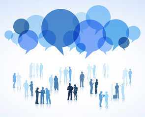 Group of Business People with Speech Bubbles