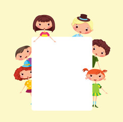 Cartoon children frame