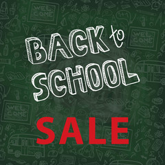 Back to School Supplies Sketchy chalkboard Doodles.Sale