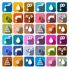 Vector Water Symbols - Icons Set