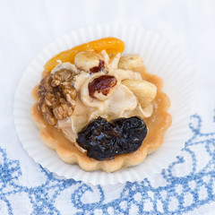 Dessert with nuts and dried fruits