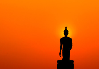 Buddha statue in the sunset, Thailand