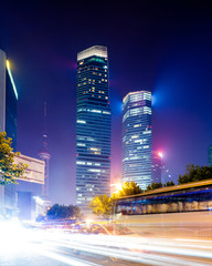 Fototapeta na wymiar the night view of the lujiazui financial centre in china.