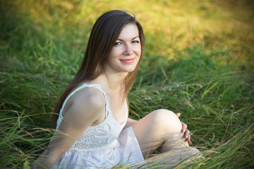 Girl in white dress