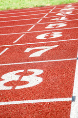 number 1 2 3 on race track in stadium