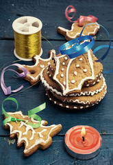 Christmas compositions and objects in vintage style