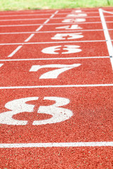 number 1 2 3 on race track in stadium