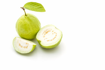 Guava on white background.