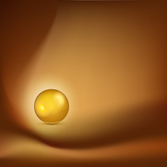 Abstract  wave background with yellow pearl
