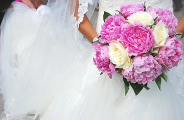 Papier peint photo Pivoines bouquet de mariée pivoines  © lamarieeencolere