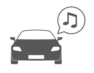 Car with a comic balloon and a note icon