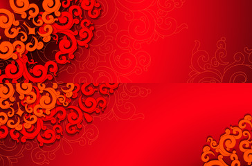 Red pattern in oriental style.