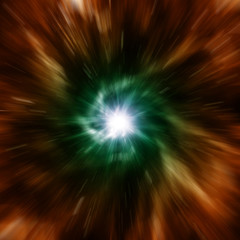 Explosion of galaxy.