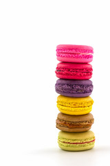 Sweet and colourful french macaroons or macaron, Dessert.