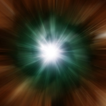 Explosion of green galaxy