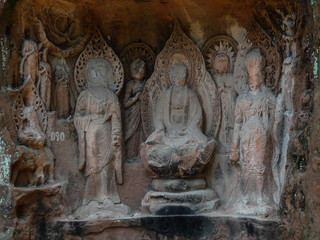 Jiajiang thousand Buddha cliff in sichuan,china