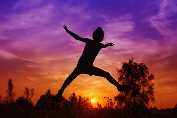 girl jumping outdoor