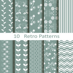 Set of ten retro patterns - 68518222