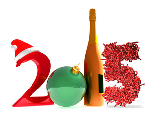 3d rendering of new year 2015 and happy new year greetings