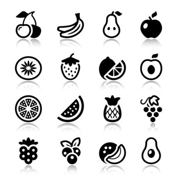 fruits iconset with reflex