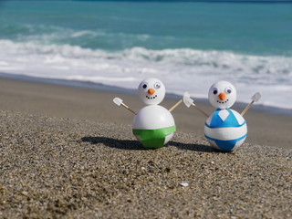 snowman beach vacation