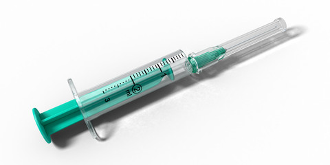 Fototapeta premium Syringe.Injector. Isolate. 3D. 3D rendering.