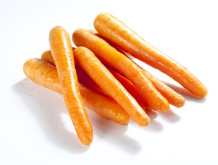 fresh wet carote isolated on whitte background