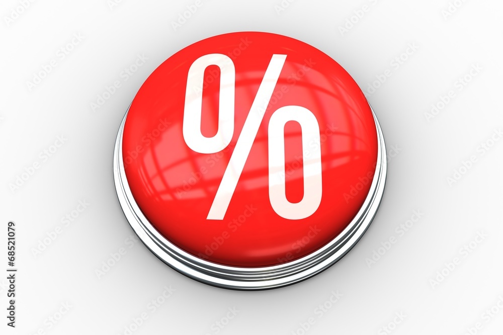 Poster Composite image of percentage graphic on button