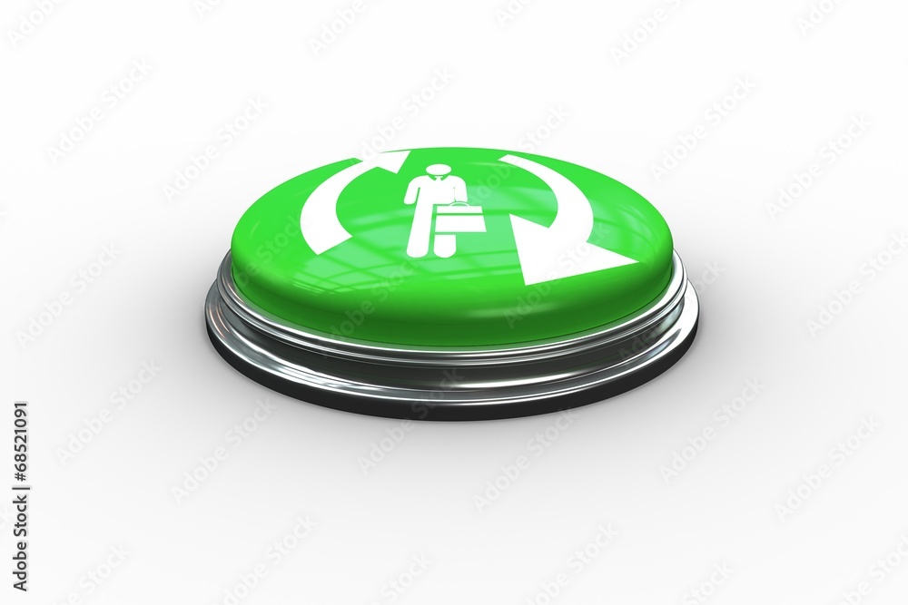 Poster composite image of green button