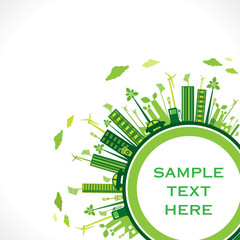 creative green eco-friendly city design background vector