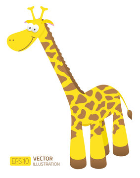 Smiling cartoon giraffe illustration