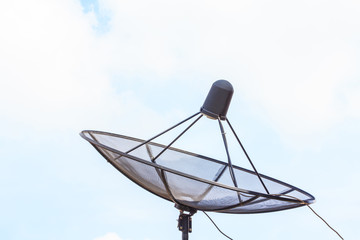 Satellite dish black color.