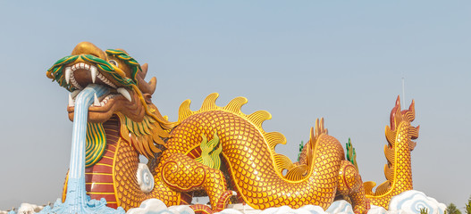 Obraz premium Big golden dragon.