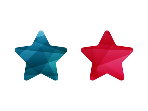 Shiny Geometric Star Sign Icon Badge Vector