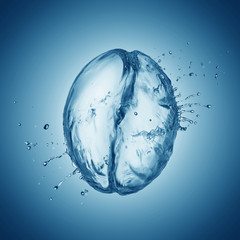 Coffee bean make from water splash