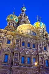 Obraz premium Night view on Russia Church Spas na Krovi, St. Petersburg